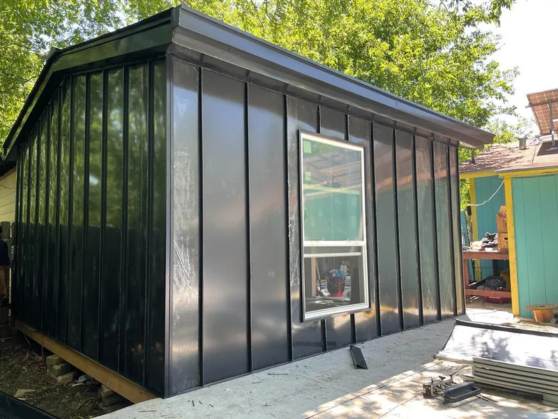 Black standing seam metal wall panels for Metal Roof Installation in Monrovia